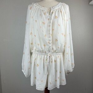 Sabo Skirt Floral Romper Size L EUC